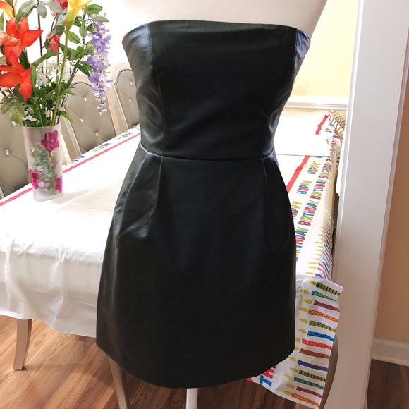 Forever 21 Dresses & Skirts - 🆕 NWT F21 Strapless Leather Mini Dress
